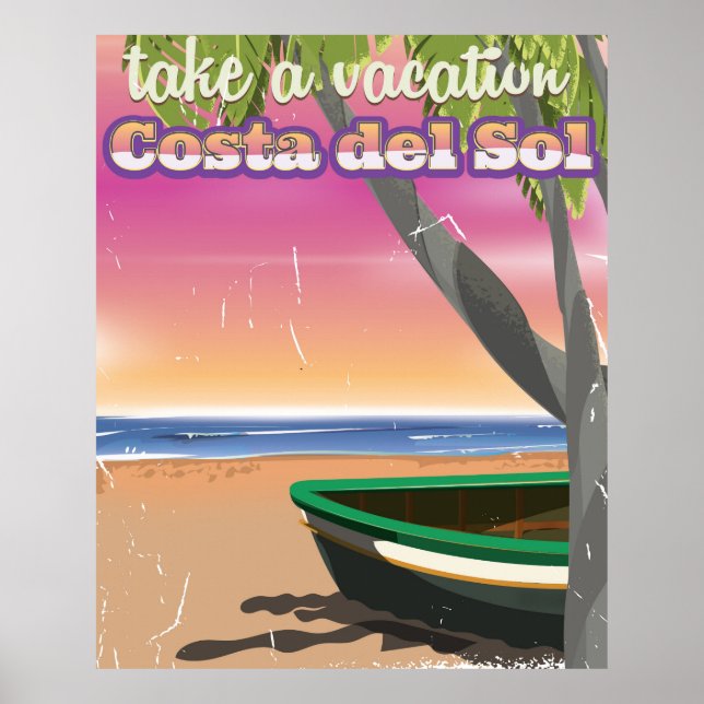 Majorca, Spain vintage beach vacation Poster (Front)