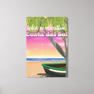 Majorca, Spain vintage beach vacation Poster Canvas Print