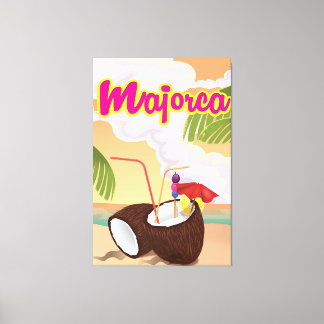 majorca vintage travel poster. canvas print