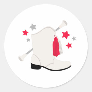 Majorette Boot Classic Round Sticker