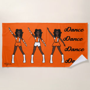 Majorette/Dancer Beach Towel (Orange White)