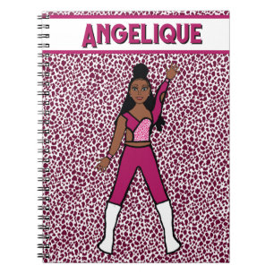 Majorette Dancer Berry Leopard Notebook