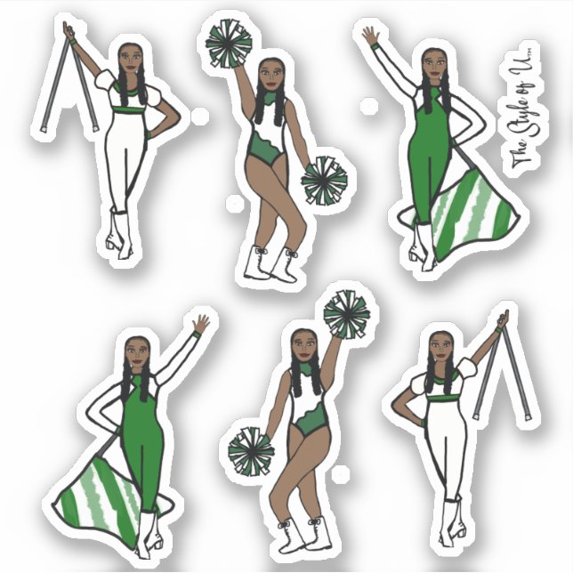 Majorette / Dancer/ Cheer / Flag Green  (Front)