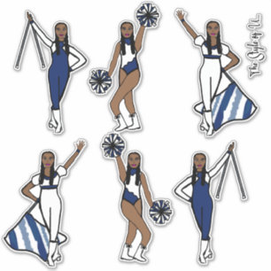 Majorette / Dancer/ Cheer / Flag Stickers Navy 