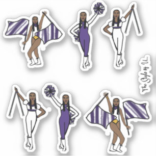 Majorette / Dancer/ Cheer / Flag Stickers Purple