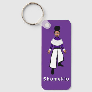 Majorette/ Dancer Faux Fur/ Purple #2 Key Ring