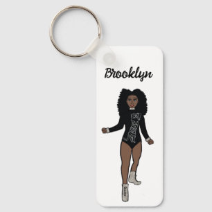 Majorette/ Dancer Keychain Black Silver  Tiger A