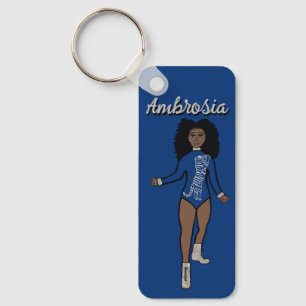 Majorette/ Dancer Keychain Blue Silver Tiger A