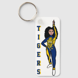 Majorette/ Dancer Keychain Blue Yellow Tiger D