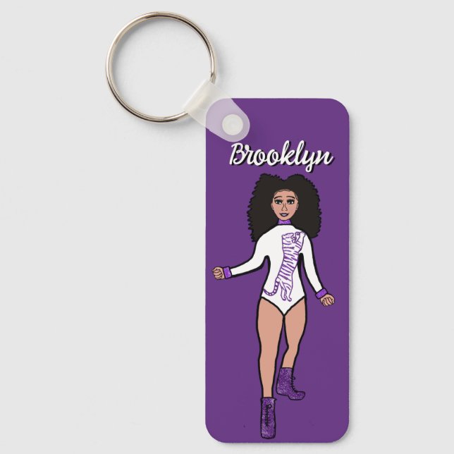 Majorette/ Dancer Keychain Purple Tiger B (Front)