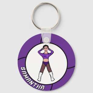 Majorette/ Dancer Purple & Black #2 Key Ring