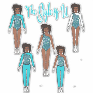 Majorette / Dancer Quick Change Stickers Carribean