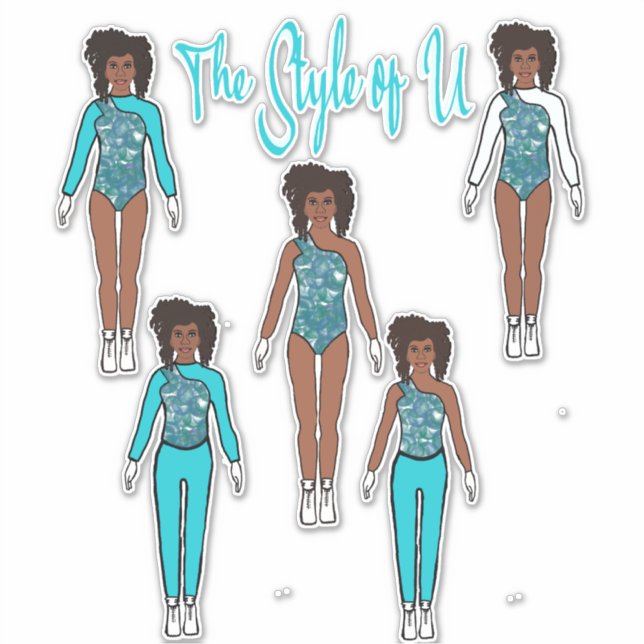 Majorette / Dancer Quick Change Stickers Carribean (Front)