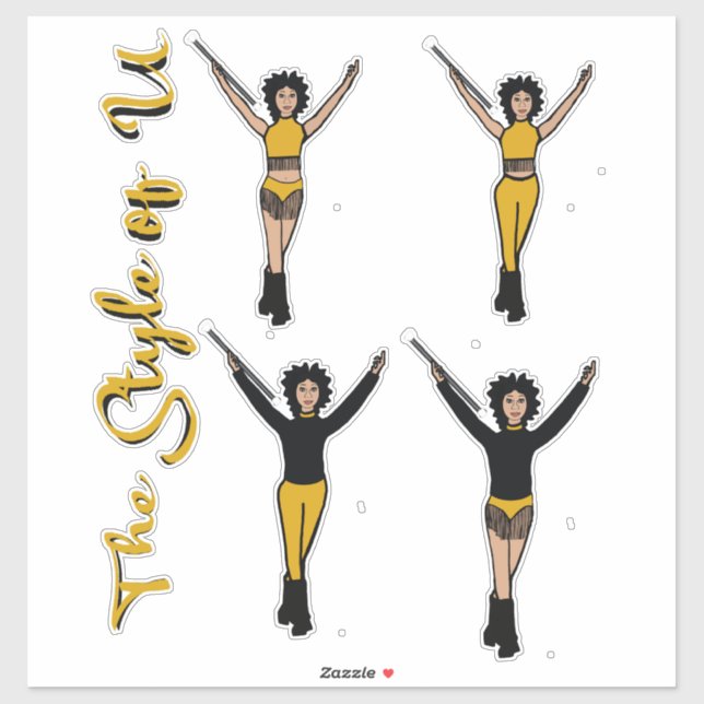 Majorette / Dancer Quick Change Stickers  Fringe S (Sheet)