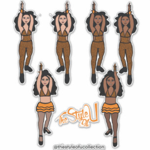 Majorette / Dancer Quick Change Stickers Orangex2