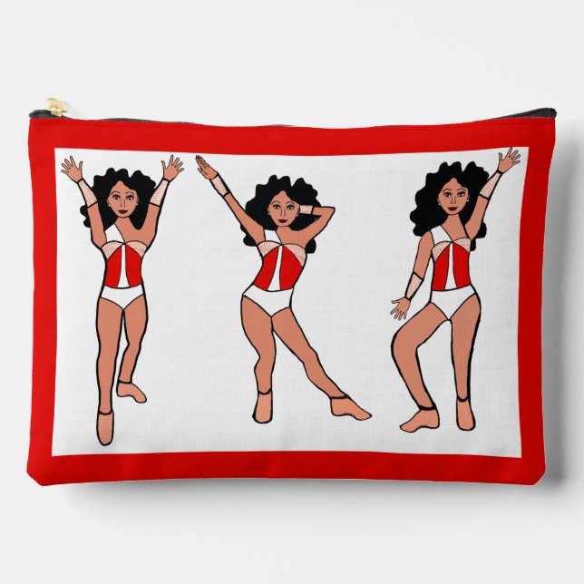Majorette Dancer Red White Switch  B Accessory Pouch (Front)