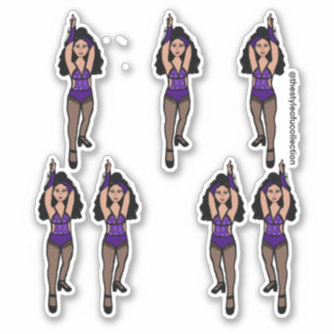 Majorette / Dancer Sticker Purple/ Black Fringe 2