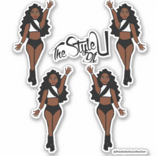 Majorette / Dancer Stickers Black & White B