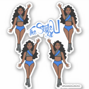 Majorette / Dancer Stickers Blue & Gray