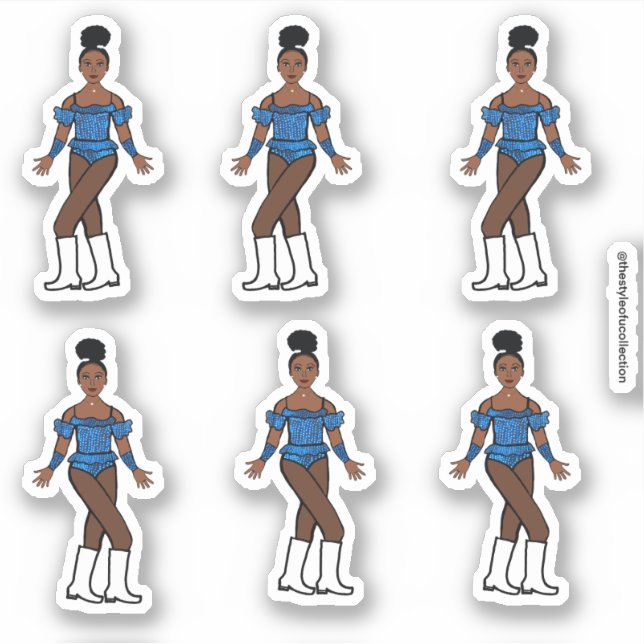 Majorette/ Dancer Stickers Blue Stones (Front)
