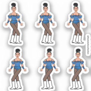 Majorette/ Dancer Stickers Blue Stones B