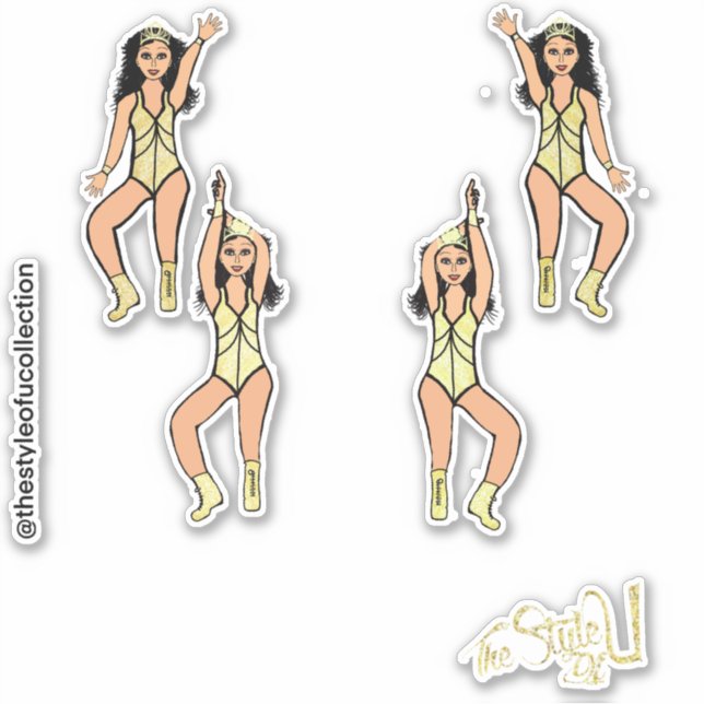 Majorette / Dancer Stickers Gold Crown #2 (Front)
