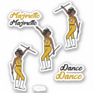 Majorette / Dancer Stickers Gold Diamond 3
