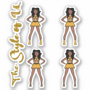 Majorette / Dancer Stickers Golden Pine
