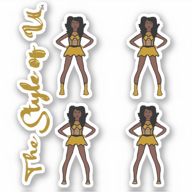 Majorette / Dancer Stickers Golden Pine 3 (Front)