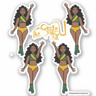 Majorette / Dancer Stickers Green & Yellow