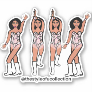 Majorette / Dancer Stickers Iridescent Fringe #2