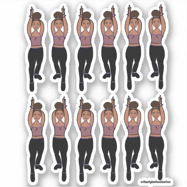 Majorette / Dancer Stickers Lilac Black  (Front)
