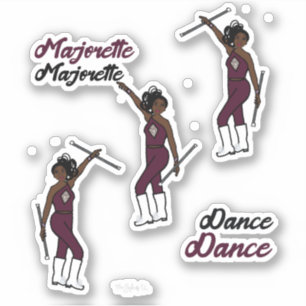 Majorette / Dancer Stickers Mahogany