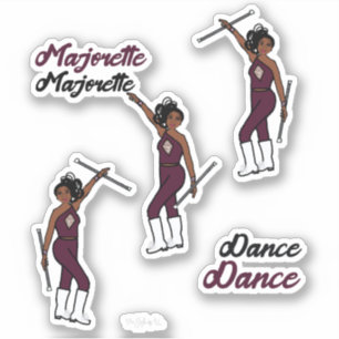 Majorette / Dancer Stickers Mahogany 3