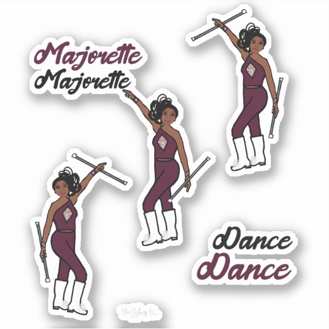 Majorette / Dancer Stickers Mahogany 3 (Front)