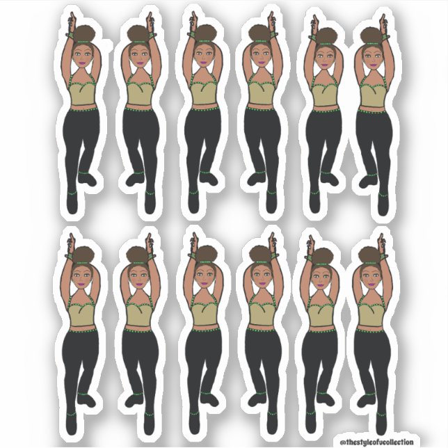 Majorette / Dancer Stickers Mint Black (Front)