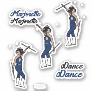 Majorette / Dancer Stickers Navy Diamond 2