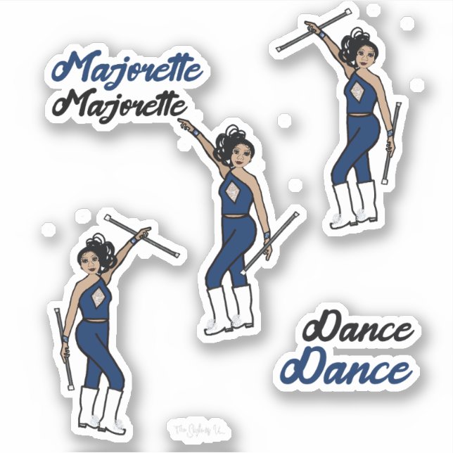 Majorette / Dancer Stickers Navy Diamond 2 (Front)