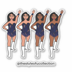 Majorette / Dancer Stickers Navy  Fringe