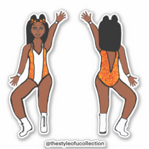 Majorette / Dancer Stickers Orange Spark #1