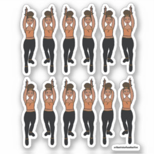 Majorette / Dancer Stickers Peach Black