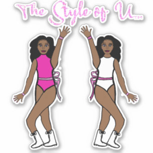 Majorette / Dancer Stickers Pink Ribbon