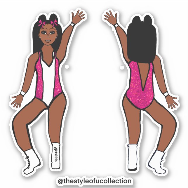 Majorette / Dancer Stickers Pink Spark #1 (Front)