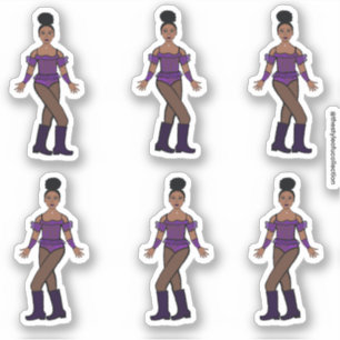 Majorette/Dancer Stickers Purple Stones