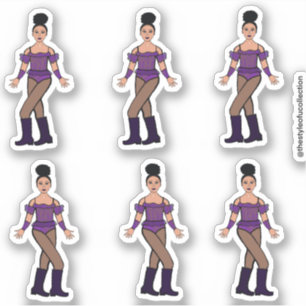 Majorette/ Dancer Stickers Purple Stones B