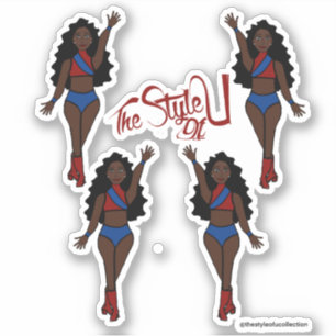 Majorette / Dancer Stickers Red & Blue