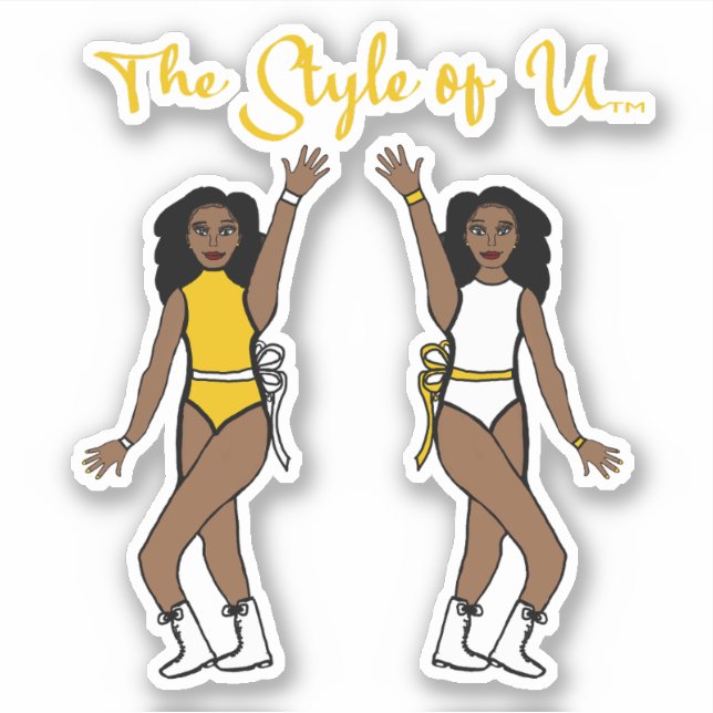 Majorette / Dancer Stickers Yellow Ribbon (Front)