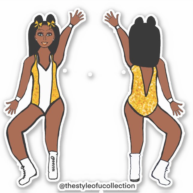 Majorette / Dancer Stickers Yellow Spark  (Front)