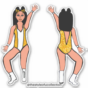 Majorette / Dancer Stickers Yellow Spark #2