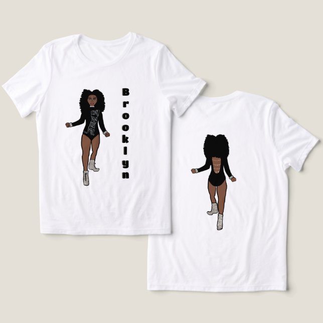 Majorette/ Dancer Tee Black Silver Tiger A (Design Front & Back)
